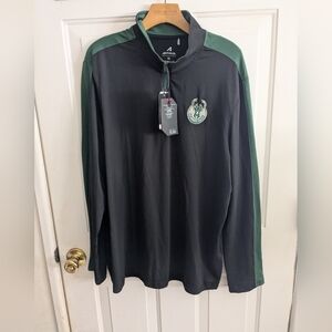Bucks Antigua Men's Black and Green Long Sleeve